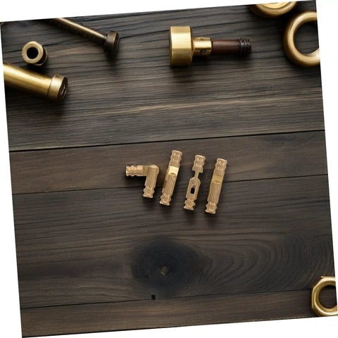 Brass Barrel Hidden Hinges For Jewelry Box And Keepsake Cabinet, on wooden surface, lowkey concealed door hardware