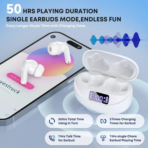 Wireless Earbuds With Bluetooth 5.4 Dope HiFi Stereo And Noise Cancelling Microphone LED Digital Display IPX7 Waterproof