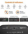 Built Tough Cross Cut Shredder For Paper And Credit Cards With Bulletproof P Four Security And Zero Drama Auto Shut Off In Sleek Black controls and indicators