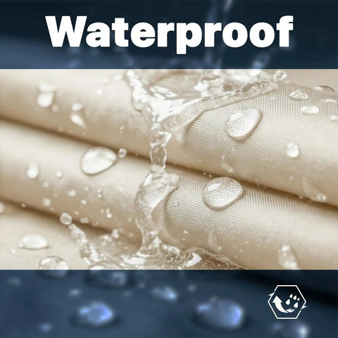 Close-up of waterproof material from Beige Square Waterproof Sun Shade Sail 9.5 Ft By 9.5 Ft UPF50 Plus Canopy Awning Shelter
