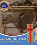 Badass Safety Mdf Table Saw Push Stick And Miter Block Grabber With Quick Release Finger Hook for precise guiding on table saws.