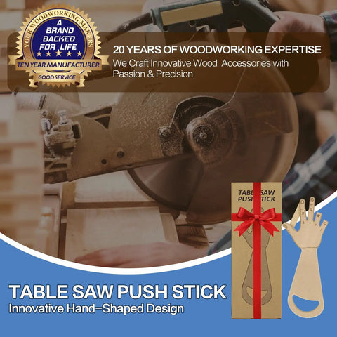 Badass Safety Mdf Table Saw Push Stick And Miter Block Grabber With Quick Release Finger Hook for precise guiding on table saws.