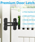 Two Pack Black Barn Door Lock Latch Set For Sliding Doors No Fuss Easy Install Privacy Lock Stainless Steel