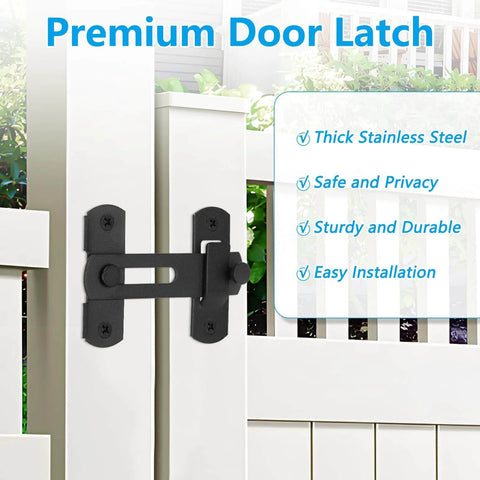 Two Pack Black Barn Door Lock Latch Set For Sliding Doors No Fuss Easy Install Privacy Lock Stainless Steel