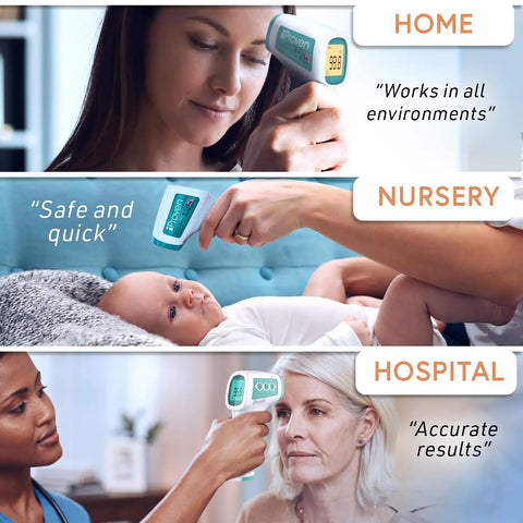 Infrared Touchless Forehead Thermometer For Adults And Kids, Fast Accurate Non Contact Temperature Readings From Safe 0.4 To 2 Inches, Perfect For Babies Children And Family Health Checks, used at home, nursery, hospital