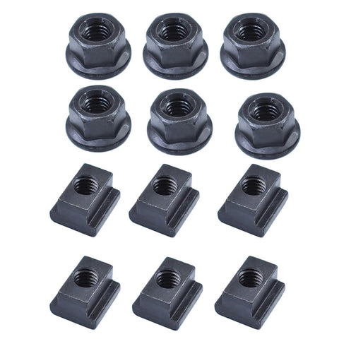 Nuts and T-nuts from One Half Inch T Slot Clamping Kit With Three Eighths Inch Sixteen Bolts Fifty Eight Piece Set For Bridgeport Mills