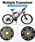 7 Speed Bicycle Freewheel 14 To 34T Replacement Part For Multispeed Bikes With Smooth Quiet Rotation displayed with bike