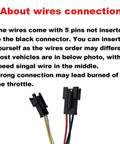 Full Twist Throttle With Key Ignition For E Bike 5 Pin Replacement connector wires shown for Ridstar Q20 upgrade.
