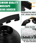 Durable Flexible Landscape Edging Border Kit For Garden Beds No Dig Lawn Edging With thickened top edge shown in detail