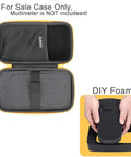 Open Durable Carrying Case For Fluke Digital Multimeters With DIY Foam Insert, Compact Yellow Zip, showcasing interior mesh pocket.