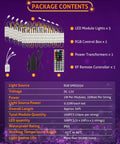Package contents of 50 Foot LED Light Modules For Storefronts And Signs 100 Pack 0.92W Three LED SMD RGB Waterproof Adhesive Modules