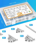 460Pcs Stainless Steel Wood Screws Kit With 18 Sizes Self Tapping Pan Head Screws for wood deck drywall concrete assortment in box