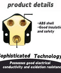 2 Way Amp Power Distribution Block For Car Audio With 0 To 2 To 4 AWG In And 4 To 8 AWG Out Copper Beefy High Performance Base And High Temperature Plastic Cover Ideal Power Splitter For Cars RVs Boats ATVs, top view