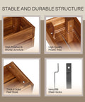 Close-up of Premium Acacia Wood Planter Box With Crate Style Design Built To Last featuring construction details and materials