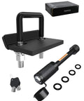 Anti Rattle Hitch Tightener And 2 Inch Receiver Lock Set For Trailer Hitch Pins with sturdy clamp and locking pin, keys, and washers.
