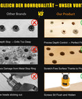 Comparison of countersink drill bit quality, showing our product's precise depth control and scratch-free surface advantage.