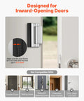 Kick Resistant Door Reinforcement Lock, 2 Pack Heavy Duty Security Strike Plate Withstands 800 Lbs, Fits Inward Opening Entries on door.