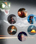 Collage showing kids using Kid Friendly LED Headlamp for Outdoor Adventures With Roar And Silent Modes Lightweight ThreePointFourOunce Battery Included Non Rechargeable