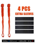 2 Pack Synthetic Soft Shackle Half Inch By 22 Inch With 55000 Lb Breaking Strength Orange Rope Shackle Set and 4 Sleeves