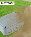 IP66 Waterproof Junction Box for Outdoor Electronics Built Tough ABS Plastic Weather Resistant Dustproof Enclosure 4.9 x 3.3 x 2.3 Inch Ideal For Outdoor Wiring Projects And Weatherproof Installations, dustproof side view