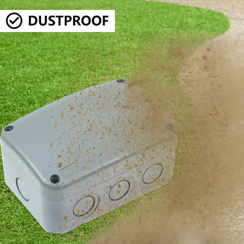 IP66 Waterproof Junction Box for Outdoor Electronics Built Tough ABS Plastic Weather Resistant Dustproof Enclosure 4.9 x 3.3 x 2.3 Inch Ideal For Outdoor Wiring Projects And Weatherproof Installations, dustproof side view