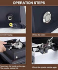 Slick Electric Coffee Puck Knock Box For Zero Hassle Espresso Cleanup Featuring Detachable Grounds Container And Spare Brush Heads operation steps for easy cleaning.