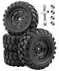 Four Piece RC Rubber Tire Set for 1/12 Scale Crawler Cars H12P H12Y H12Y+ MN-82 MN-128 MN82S Replacement Spare Parts