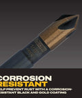 DEWALT countersink drill bit with black and gold coating, close-up view