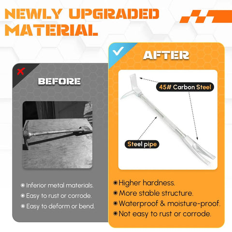 Comparison of older and new Pro Grade Three In One Halligan Bar For Firefighting And Rescue with steel material highlights.