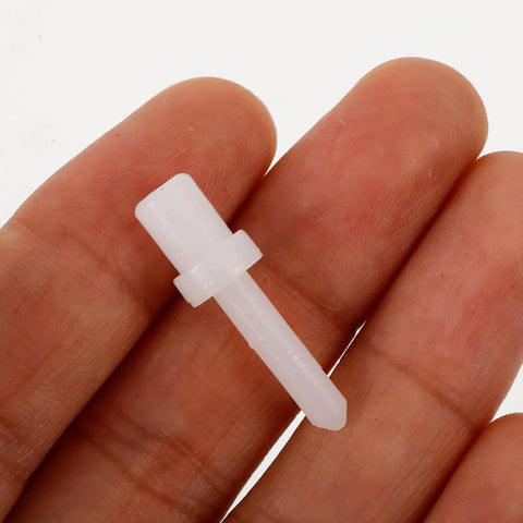 Snappy Swappable Shutter Repair Pins For Window Louvers With No Fuss Install and Heavy Duty Plastic Louver Clips in hand.