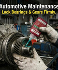 Mechanic applying Beefy Heavy Duty Cylindrical Retaining Compound For Shafts Gears And Bushings Low Viscosity Anaerobic Glue
