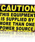 Funny Caution Sign This Equipment Is Supplied By More Than One Power Source 8x12 Inch Aluminum Metal Wall Decor