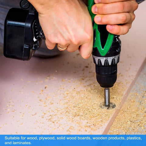 Top Notch Assorted Forstner Bit Set Featuring Game Changer Hardened Round Shanks for clean wood drilling in action.