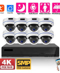 Eight Channel PoE IP Dome Camera System With Built In NVR Delivers 8 MP Ultra HD 4K Clarity and 5MP cameras on NVR.