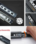 Heavy Duty Ball Bearing Drawer Slides 3 Fold Full Extension Detachable Side Mount Smooth Quiet Glide Black 10 Inch