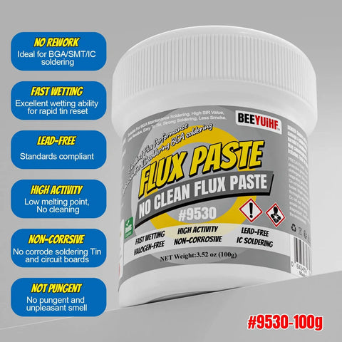 No Clean Solder Paste Flux For Electronics Repair No Mess Rosin Flux Paste Lead Free And Easy Syringe Dispense For PCB IC