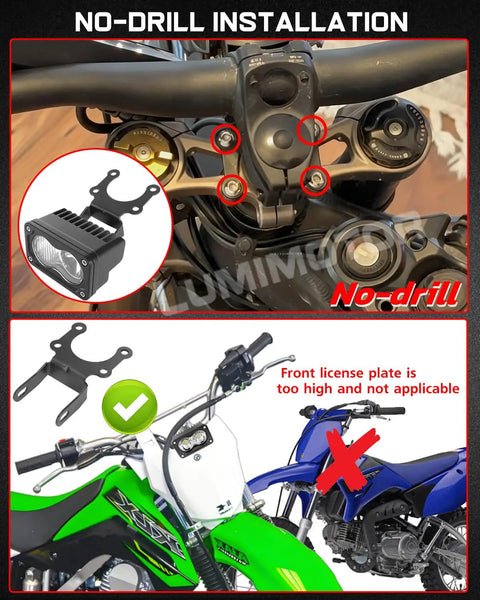 New Dirt Bike Light Bar Kit With Switch For 7 8 Inch Handlebars Universal 12 24V Headlight For Dirt Bikes E Bikes Minibikes ATVs And Motorcycles Ready To Install