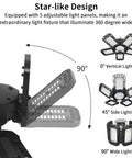 Star-like design of Beast Mode Bright Solar Pendant Light With Remote And Large Solar Panel 228 LEDs Indoor Outdoor Lamp