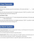 Instructions for setting user and master codes on heavy duty 10 Cu Ft home safe box with digital keypad and dual alarm system.