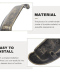 Vintage Metal Shell Cabinet Door Handles Set, Antique Bronze Drawer Pulls detail highlighting material and installation ease.