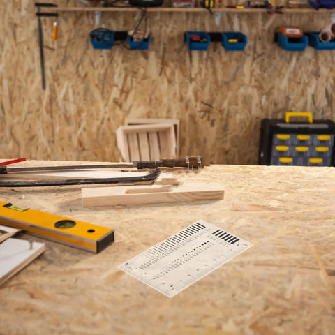 High Precision Measuring Ruler for Crack Width and Diameter Defect Detection in Work Sites on a workshop table.