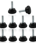 Top Shelf M6 X 20MM Knurled Thumb Screws 10 Pack Black Galvanized Steel Fasteners for secure grip and quick installs.