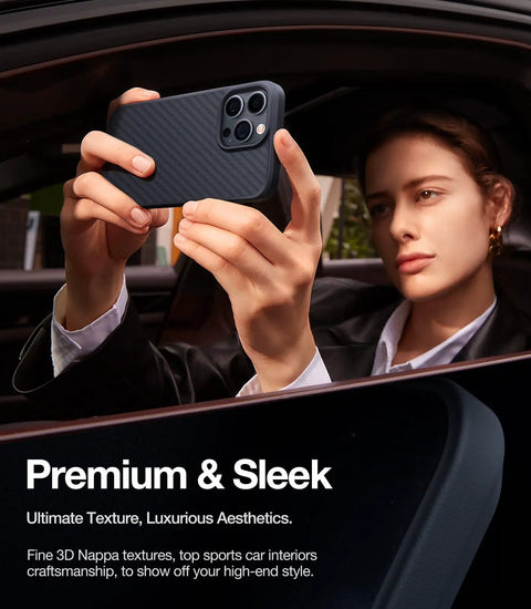 Person holding Shockproof IPhone 14 Pro Max Case With Military Grade Drop Protection And 360 Degree Airbag Defense Slim Hard Back Cover