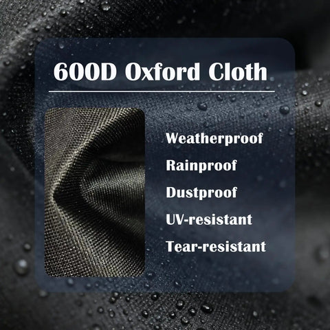 600D Oxford Fabric showing waterproof and dustproof features for the Workhorse Universal Bench Grinder Cover 19X13X16 Inch.