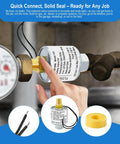 12 Volt Propane Solenoid Valve With One Quarter Inch NPT Inlet And Outlet installed in a pipe system, showing durable fitting and wiring