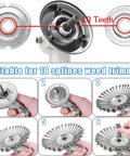 8 Inch Unbreakable Wired Trimmer Blade With Adapter Kit, Steel Wire Cutter Head For Weed Eater, assembly process and usage demonstration
