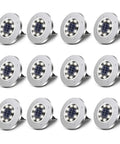 12-Pack Solar Ground Lights 8-LED In-Ground Pathway Lights Outdoor Waterproof For Yard Lawn Driveway White Finish