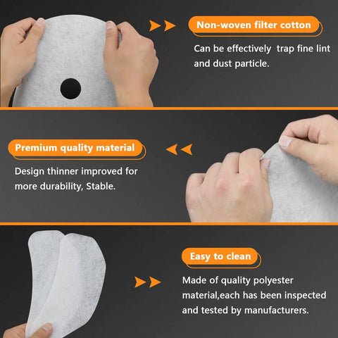 Hands holding filter demonstrating 25 Pack Cloth Dryer Exhaust Filters Set With 20 Exhaust Paper Filters And 5 Air Intake Filters Universal Cloth Lint Filter Replacement For Most Front Load And Top Load Dryers Must Have For Quick Clean Airflow with non-woven filter cotton, premium quality material, and easy to clean features.