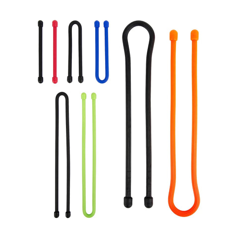 Assorted colors Gear Tie Reusable Rubber Twist Ties 8 Pack for Wires and Cables DIY Projects and Home Organization Made in the USA