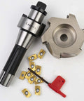 R8 Face Mill 80mm 90 Degree Cutter With Four Slot Pro Grade High Efficiency Multiedge Milling Arbor and included tools.